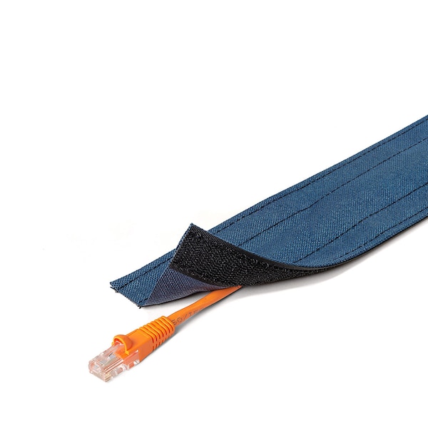 Electriduct Carpet Cable Cover, 150 ft L, 5 in W, 1 Channel, Nylon, Blue DRN5.00-150-BL - main